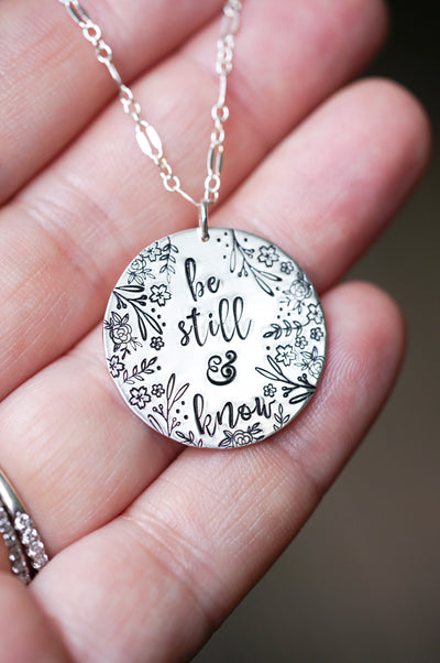 Be Still & Know 1” Disc Necklace