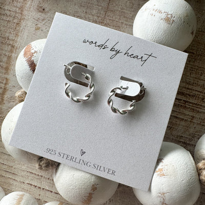 Silver Spiral Hoops