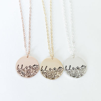 Bloom Floral Disc Necklace