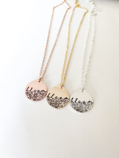 Bloom Floral Disc Necklace