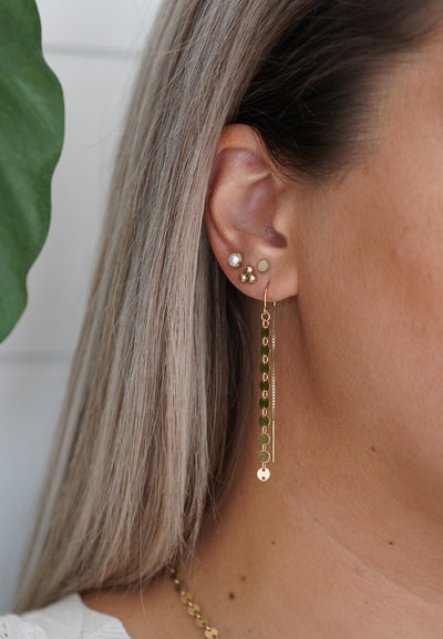 Sequin Chain Threader Earrings