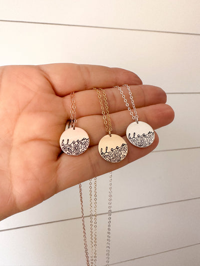 Bloom Floral Disc Necklace